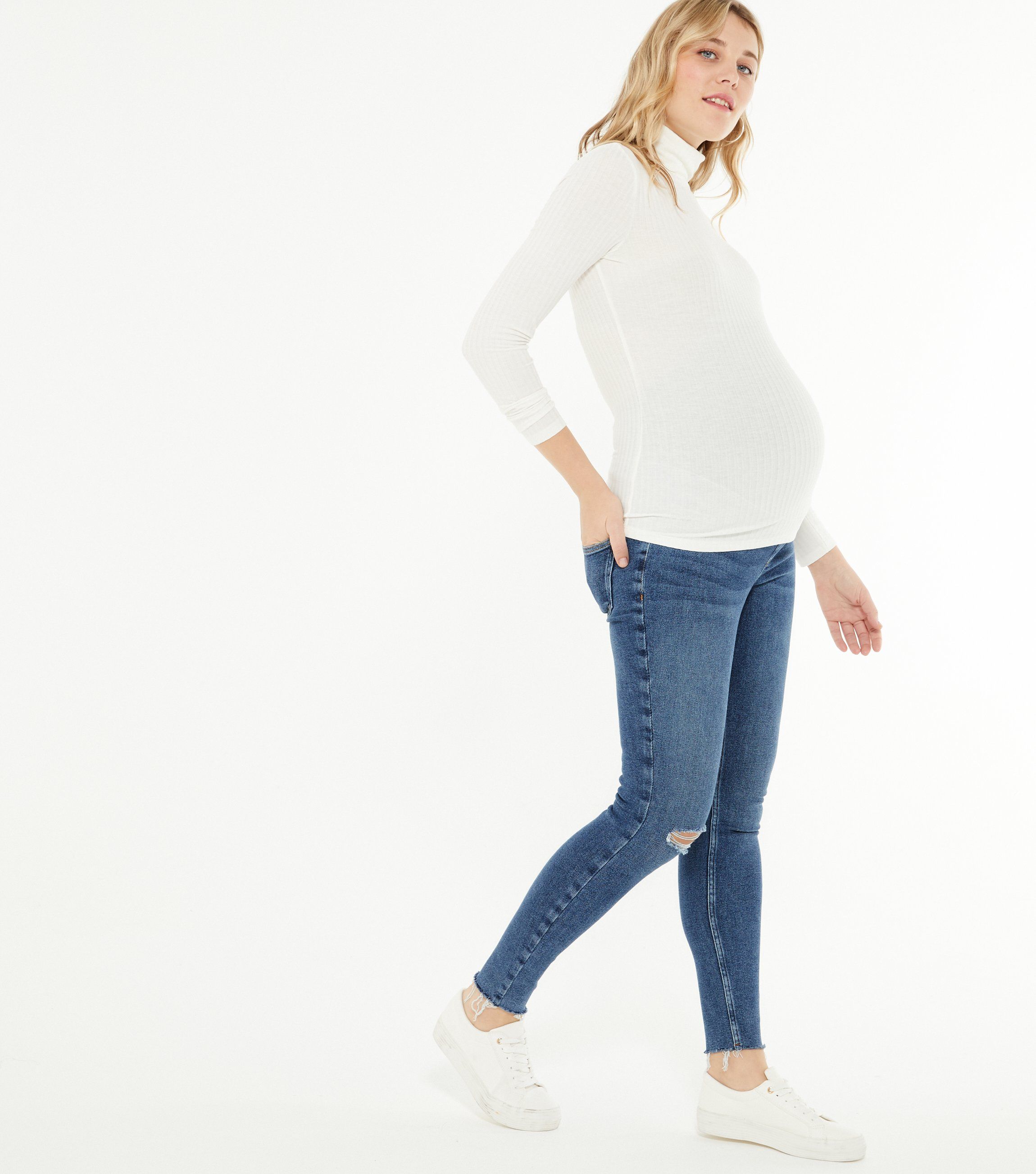 NEW LOOK Maternity JENNA Over Bump SPLIT HEM Skinny Jeans UK 20 EUR 48 